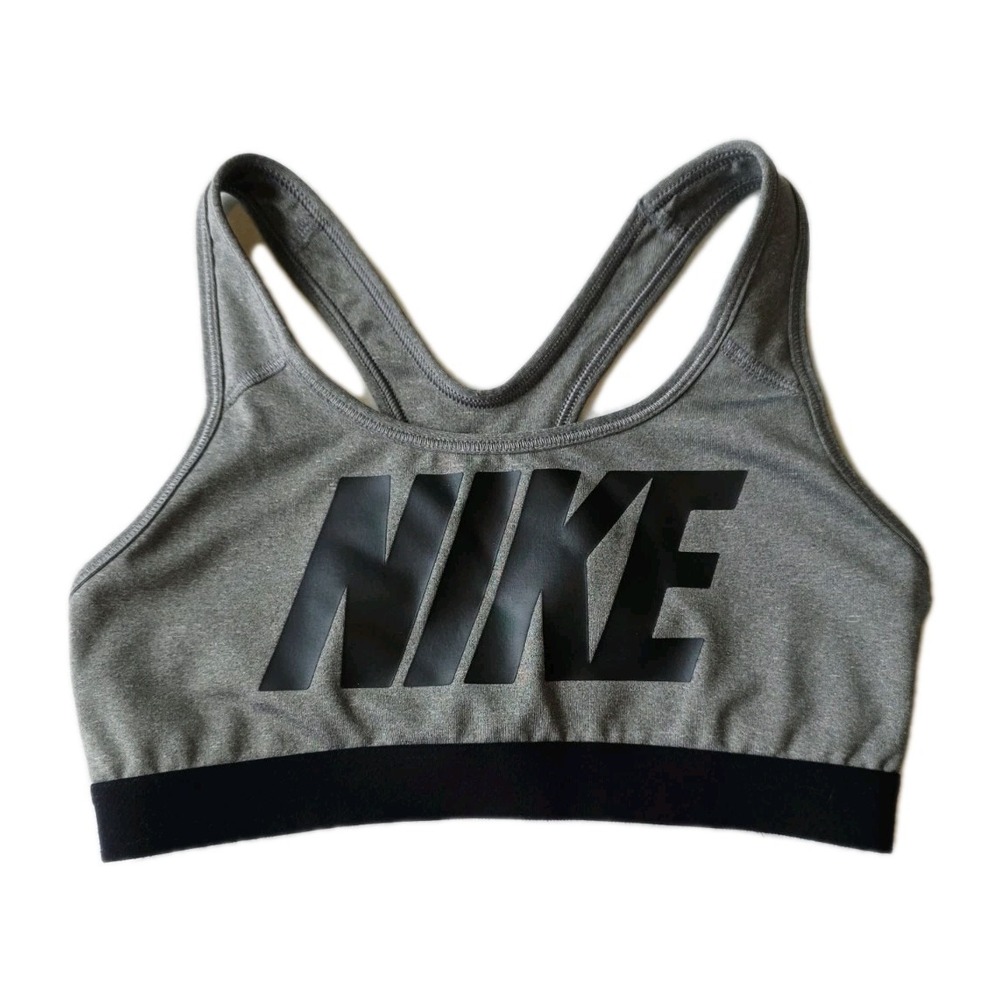 Nike Pro Women Dri-Fit Sports Training Bra Gray Size  S